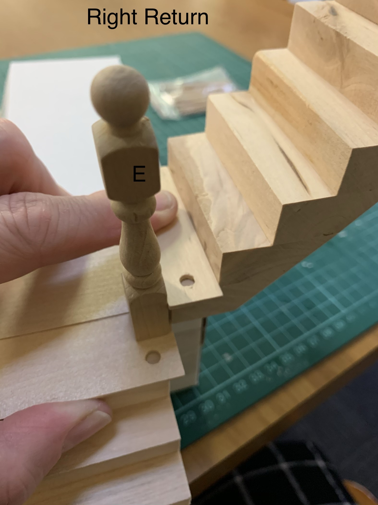 newel post placement right return