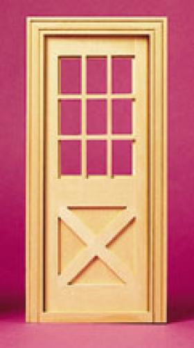 1:6 Crossbuck Exterior Door (5 11/16"W x 12 /16"H x 9/16"D; fits opening 5"W x 12"H x 3/8")