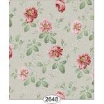 Rose Hill Floral Red on Dusty Green Wallpaper (267 X 413mm)