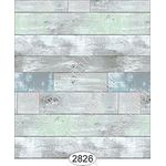 Reclaimed Wood Floor - Blue Green on Grey Wallpaper (267 X 413mm)