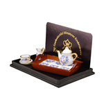 Tray with Tea Set - Blue Onion Gold Design