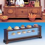 Shop Counter with Glass and Wood Front Kit by Mini Mundus ( 70H x 240W x 55Dmm)