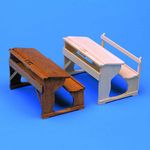 School Desks Kit 2 Pieces by Mini Mundus ( 60H x 105W x 60Dmm)