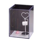 Toilet Paper Holder Heart Shaped with Pink Plunger by Reutter Porzellan