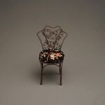 Garden Chair Metal with Dark Brown Pillow by Reutter Porzellan