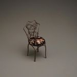 Garden Chair Metal with Dark Brown Pillow by Reutter Porzellan