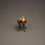 Small Garden Table Metal Decorated with Fruits and Lemonade by Reutter Porzellan