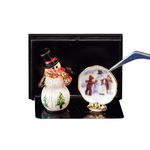 Small Snowman with Plate by Reutter Porzellan