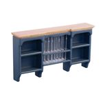 Wall Shelf with Plate Rack Blue/Pine