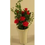 1:6 or Large 1:12 Red Carnation in Large White Vase (23 Diam x 60Hmm)