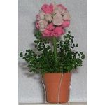 Topiary Tree Pink / White Roses (15 Diam x 45Hmm)