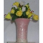 1:6 or Large 1:12 Yellow Roses in Pink Vase (23 Diam x 60Hmm)