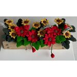 Planter Box, Red Gerberas and Sunflowers (80 x 40 x 40Hmm)