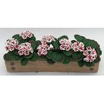 Planter Box with Red/White Flowers (85W x 18D x 35Hmm)