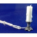 Pewter Flickering Candle Medium (Stand 17mm, Total 42mm)