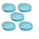 Food Blue Macarons 5 Pieces (0.125"H x 0.125"W x 0.125"D)