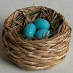 Nest with Blue Eggs (28 Diameter x 15Hmm)
