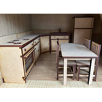 Kitchen Table and Chairs Kits Set for B624 Small Dolls House