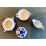 Salad Set 3 Pieces Blue and White (Container: 20 Diam x 13H + Lid)