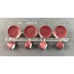 Plate Shelf Acrylic with 4 Plates and 4 Mugs Dusky Pink (Plates 25mmDiam)