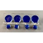 Plate Shelf Acrylic with 4 Plates and 4 Mugs Blue (Plates 25mmDiam)