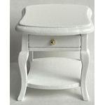 Bedside Table Curved Top, White (50 x 40 x 50Hmm)