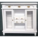 White Wooden Cabinet with Cupboards and Drawers (120W x 37D x 115Hmm)