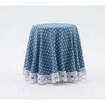 Skirted Table Blue Mini Dot (75mmH Diam Bottom x 50mm Diam Top)