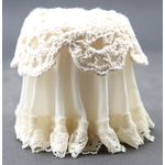 Laced Top Skirted Table Ivory (75mmH x 85mm Diam Bottom x 47mm Diam Top)