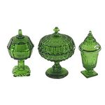 Candy Dishes 3Pc Emerald Green
