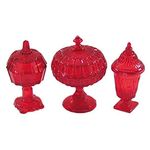 Candy Dishes 3Pc Red