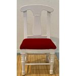 White Chair with Red Seat Without Arms (48W x 46D x 95Hmm)