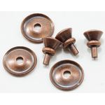 Traditional Round Door Knob Oil Rubbed Bronze 6Pack (Plate: 8mm Diam, Knob: 4mm Diam)