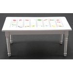 Kitchen Table, White with Fruit Decal (5 -1/4" x 3-1/8" x 2-1/2")