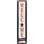 Porch Board Sign - Welcome (3 3/8" X 3/4" x 1/8")