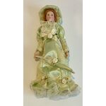 Lady in Green Dress Porcelain Doll (150Hmm)