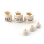 Glazed Coffee, Tea and Sugar Set (10 x 10 x 10mm)