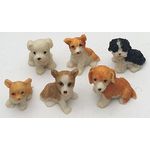 Resin Dogs Set of 6 (Approx: 20mmH)