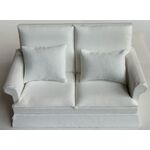Sofa Straight Back, White Fabric (135W x 60D x 85Hmm)