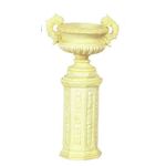 Ancient Urn with Base Ivory (3.625"H) (Price Each)