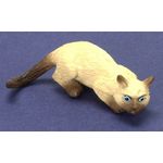 Sniffing Cat Siamese Brown (0.5"H x 1.375"W x 0.875"D)