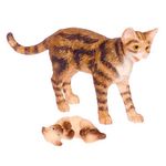 Mamma Cat with Baby, Brown and Siamese Brown (1.5"H x 0.5"W x 2.25"D)