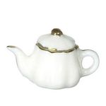 Teapot with Gold Trim (0.5"H x 0.875"W x 0.5"D)
