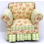 Armchair Floral Green/Yellow (80x70x70mm) - Stock Clearance