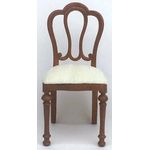 Dining Chair Walnut with White Padded Seat (40 x 42 x 87Hmm)