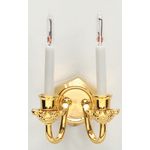 Double Candle Wall Sconce with Bi-Pin Bulbs (1"H x 0.75"W x 0.5"D)
