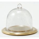 Gold Tray With Clear Dome (1 1/4" x 1 1/4")