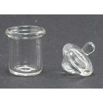 Glass Candy Jar with Lid (Jar Size: 7/16" W x 1/2" H x 7/16" D)