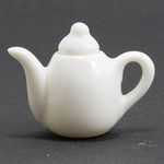 Porcelain Teapot, White (Pot Size: 1-3/8" W x 7/8" H x 3/4" D)