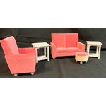 1:6 Pink Lounge Set 5 Pieces NOTE: Small Sizes, Check Dimensions - Old Stock Clearance